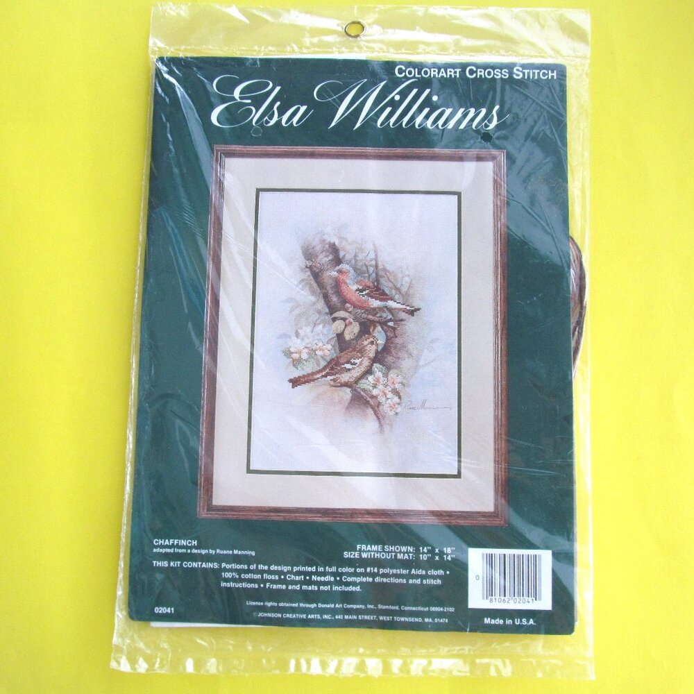 Elsa Williams cross stitch kit Chaffinch Vintage